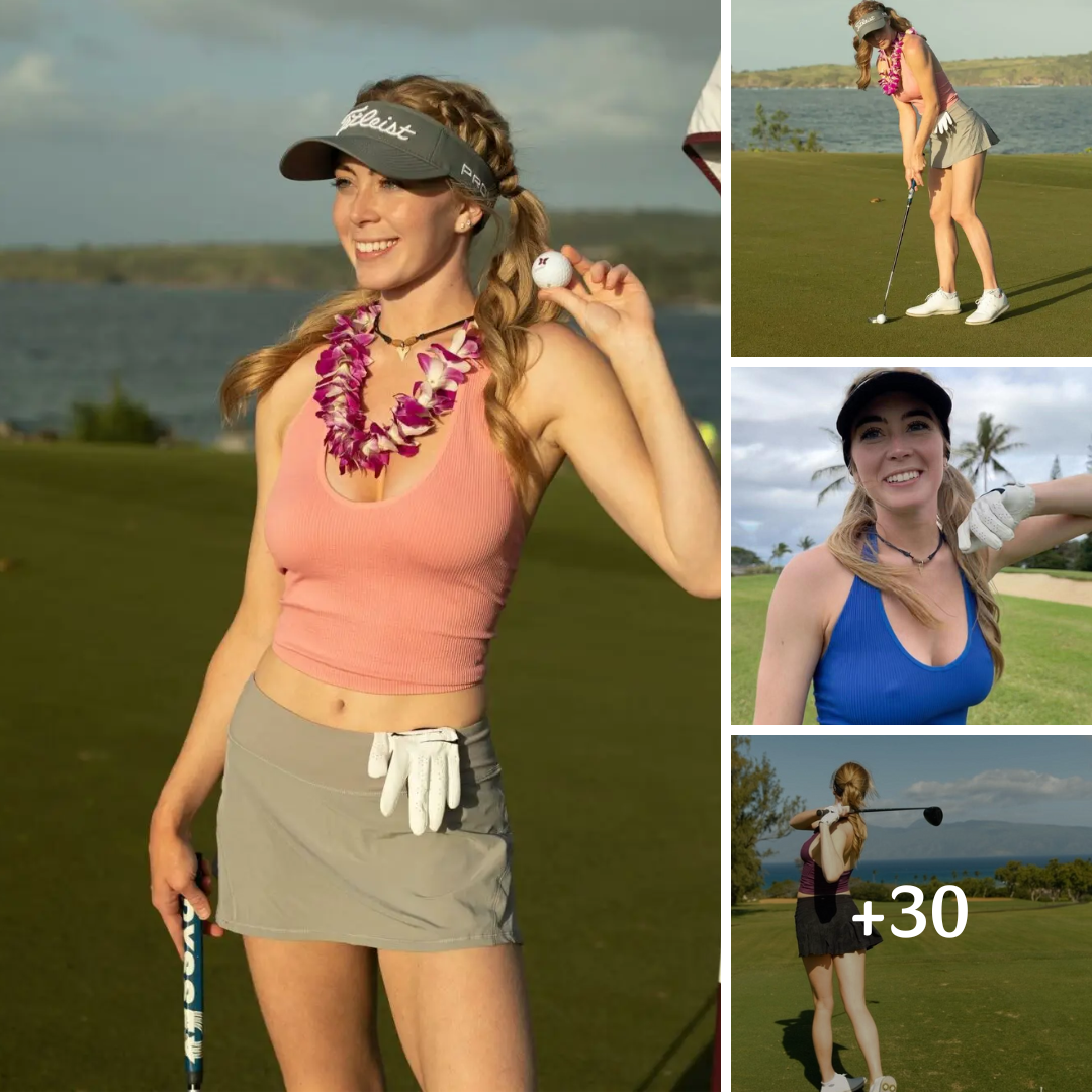 Golfer Grace Charis Puts On A Nippy Display In Her Blue Crop Top