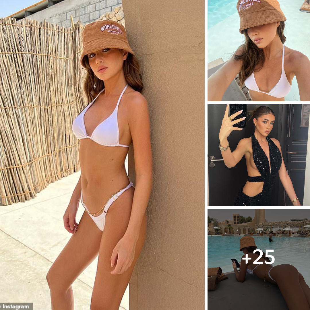 Love Island’s Georgia Steel sizzles in a white bikini in Dubai