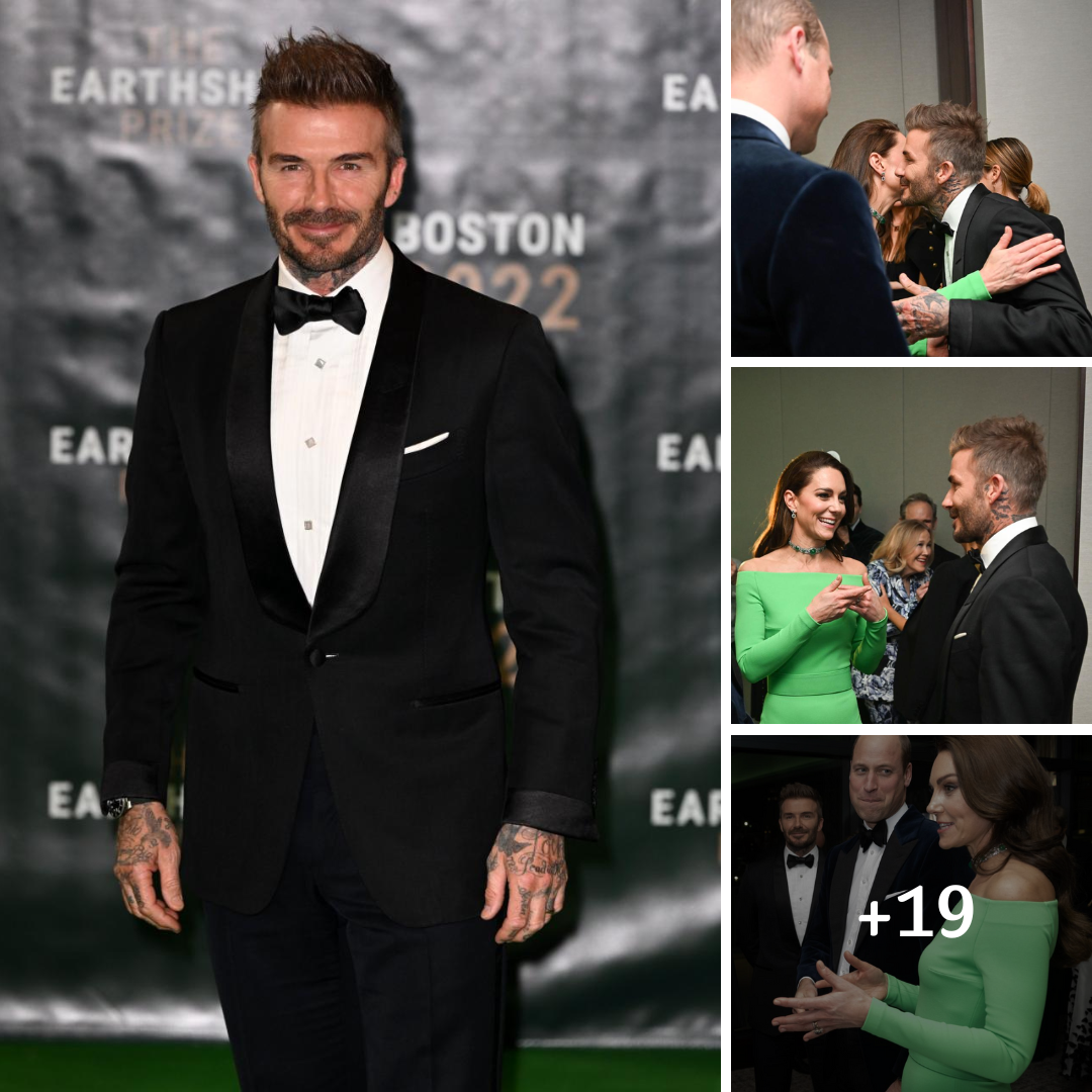 Dapper David Beckham plants kiss on Princess Of Wales at Earthshot Prize