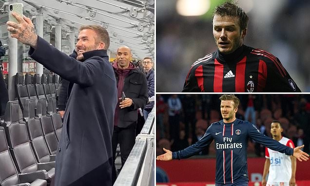 David Beckham returns to Italy to watch PSG and AC Milan