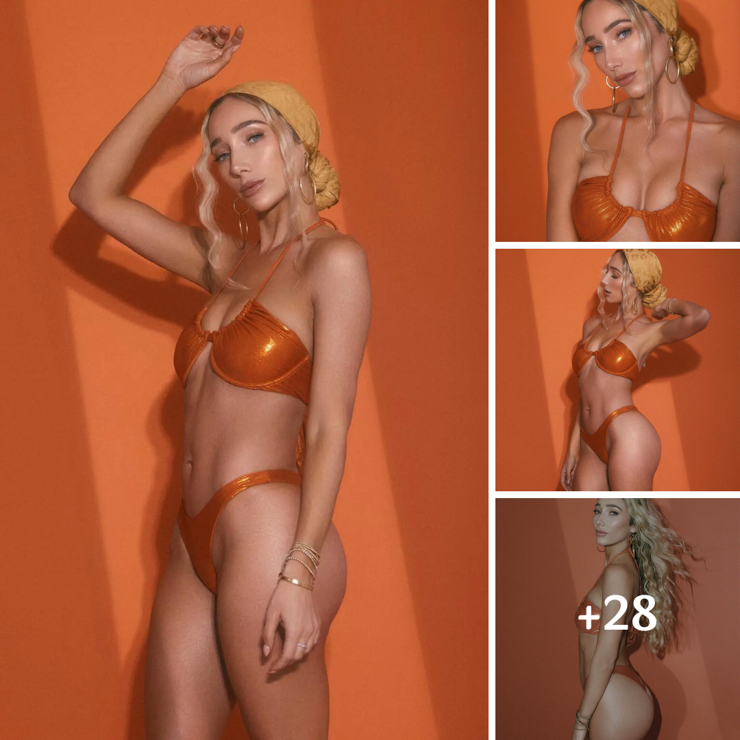 Aurora Culpo Goes For The Glam In A Glittering Orange Bikini