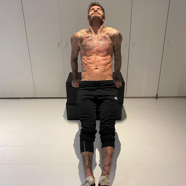 David Beckham mocked by son Romeo as he flexes bulging muscles in sweaty  workout snap - Mirror Online