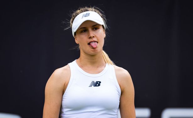 Tennis darling Eugenie Bouchard celebrated Canada Day in style as she donned a elegant blue bikini while relaxing on a sun lounger