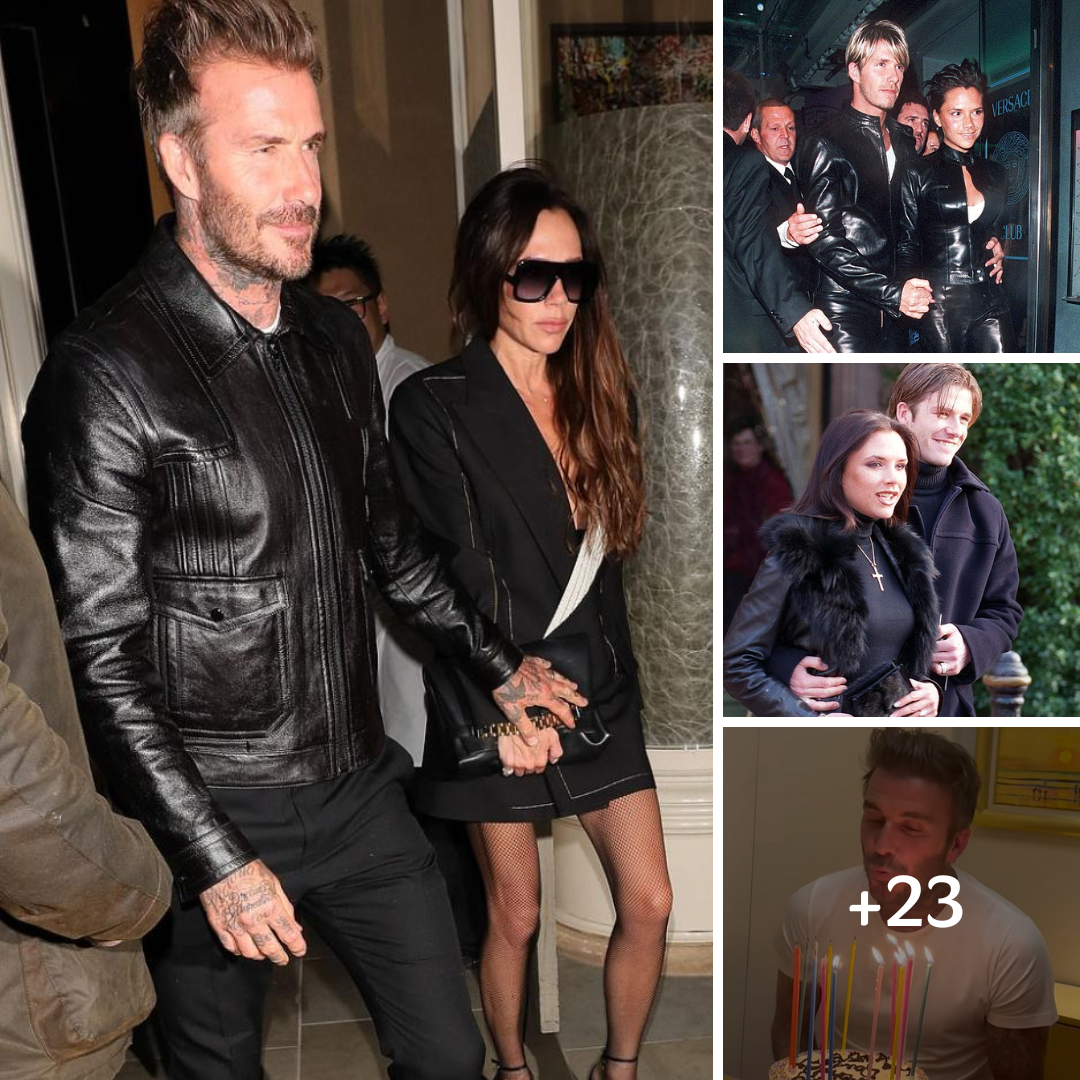 David Beckham revives his 90s iconic leather look with Victoria on his birthday