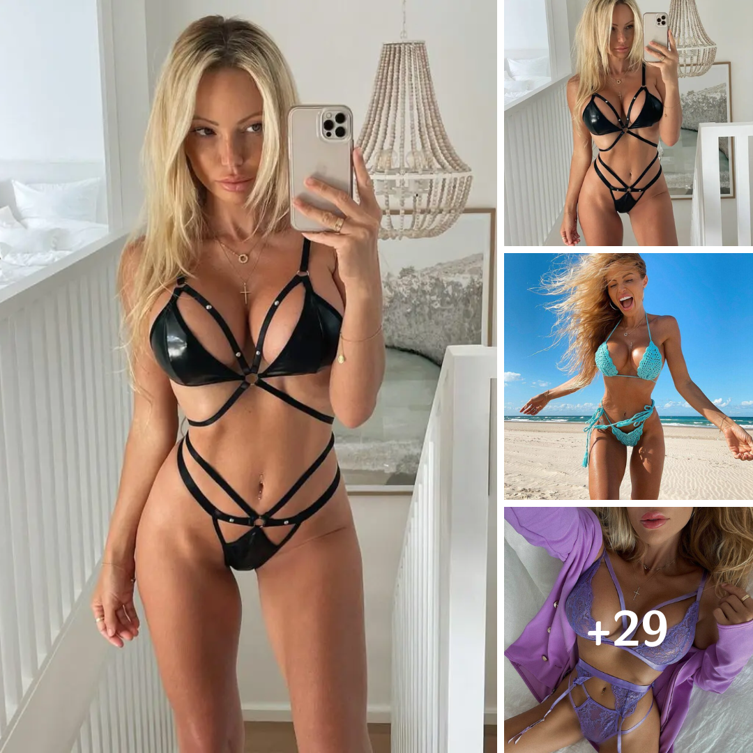 Abby Dowse Flaunts ‘Strawberry Face’ In Leather Lingerie