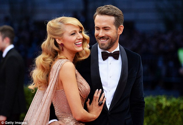 Not bad: The Gossip Girl star showed off her gorgeous blonde locks with Ryan Reynolds in 2014 at the Met Gala