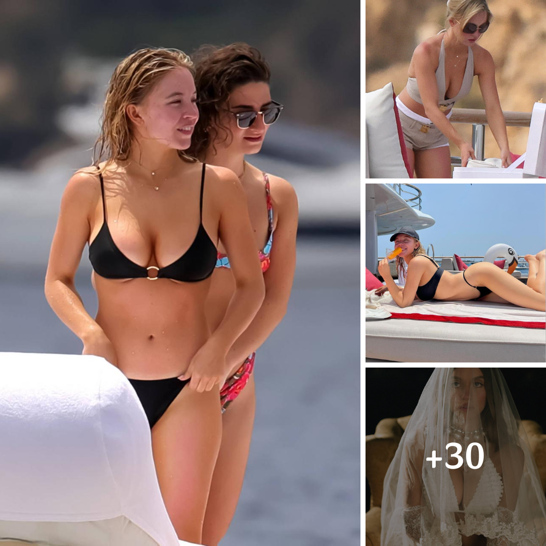 Sydney Sweeney Lays On A Boat In A Black Bikini While Partying In Ibiza