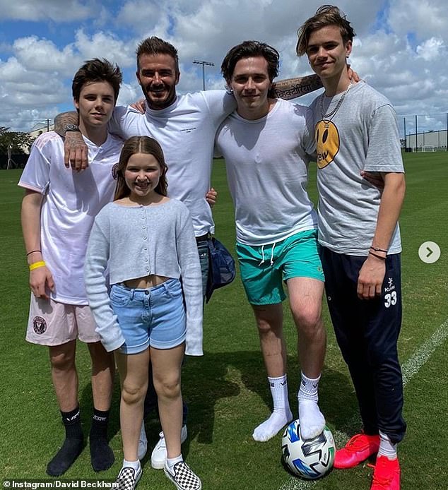 David Beckham shares sweet snap with his four children and discusses  fatherhood in candid post | Daily Mail Online