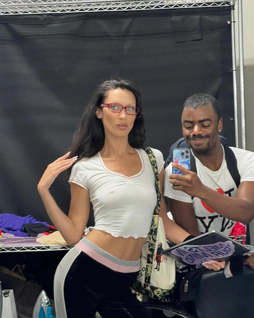 Bella Hadid and New York photographer Tyrell Hampton.