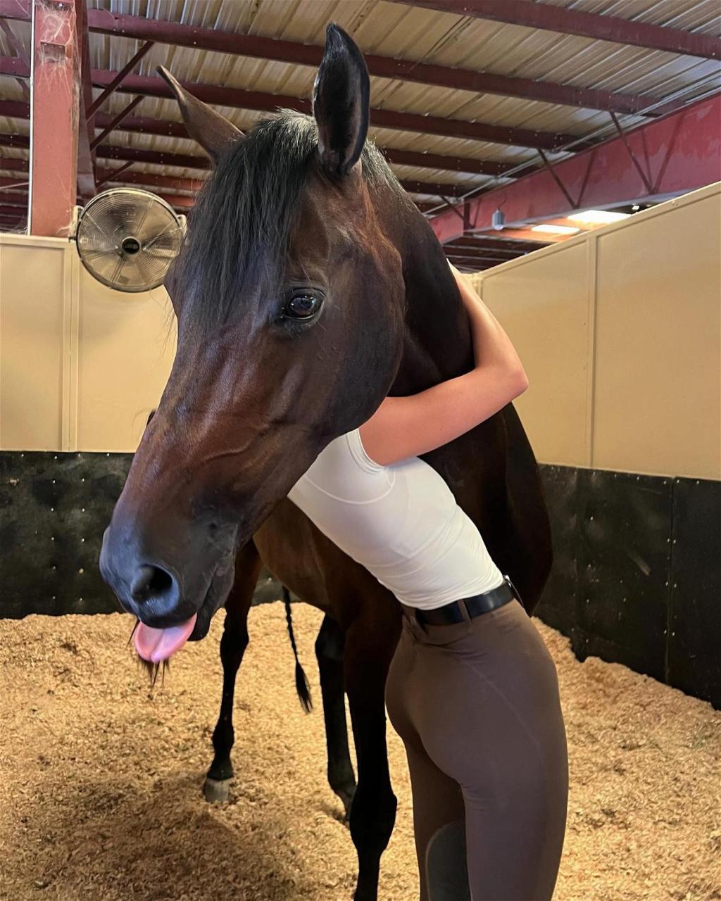 Kendall Jenner with a horse