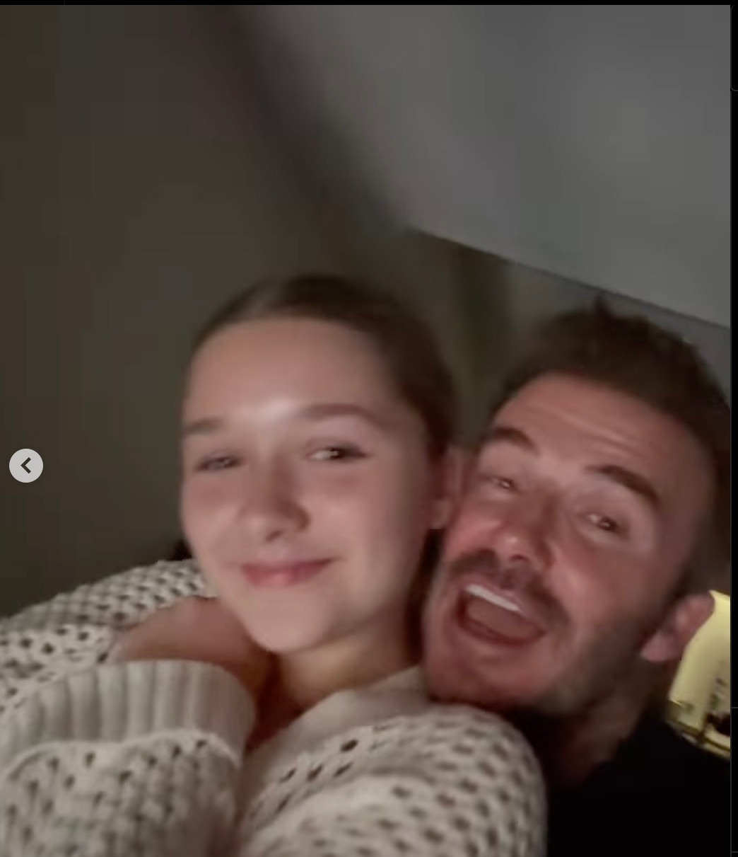 David Beckham has shared a sweet video of him with daughter Harper at Elton John's concert