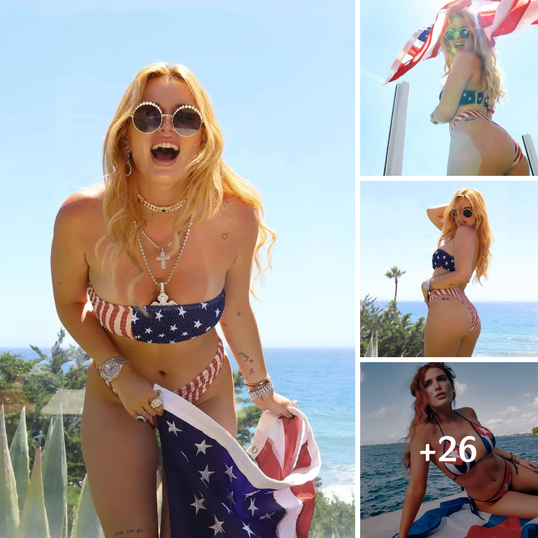 Bella Thorne Stuns In Star-Spangled Bikini At The Beach for 4th of July Fun