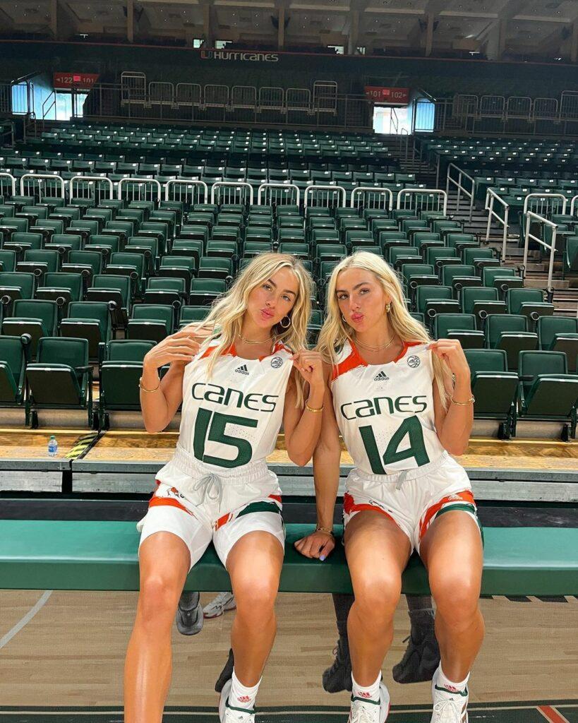 Hanna and Haley Cavinder posing for the camera.