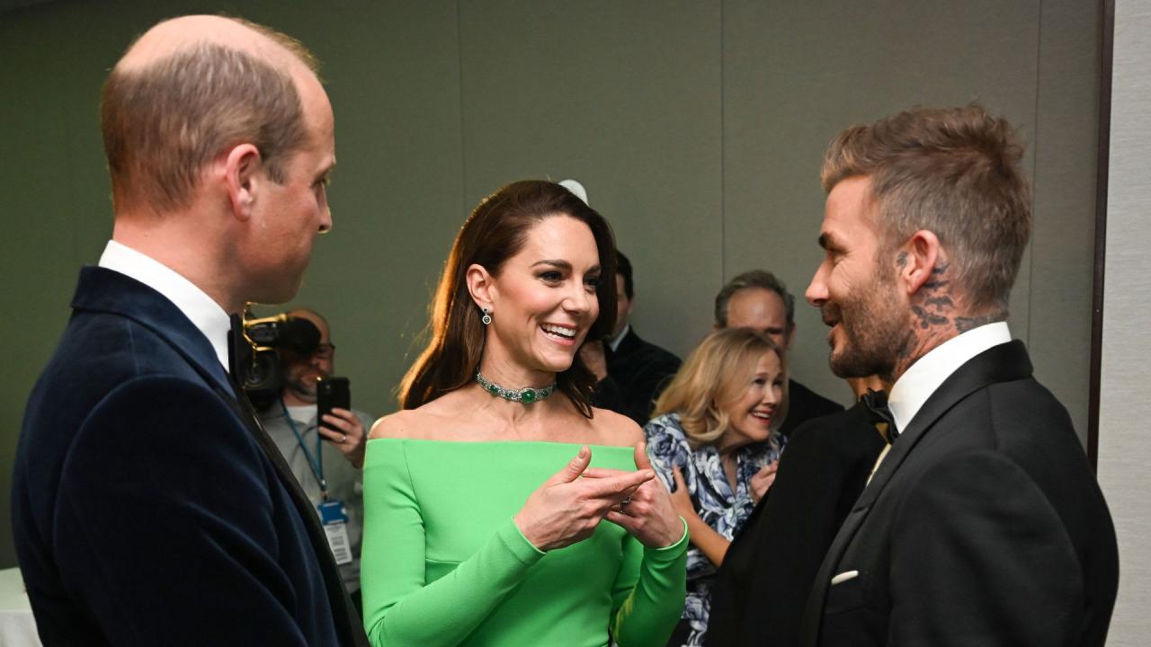 William and Kate at Earthshot Prize with David Beckham