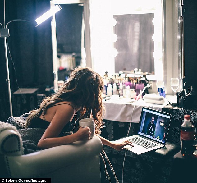 Fan of The Big Bang Theory: The pop star also shared a behind-the-scenes photo from her Revival Tour dressing room in Nashville, Tennessee, where she played a concert Tuesday night