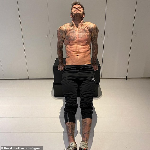 David Beckham proves he's just like us as he grimaces through a workout |  Daily Mail Online