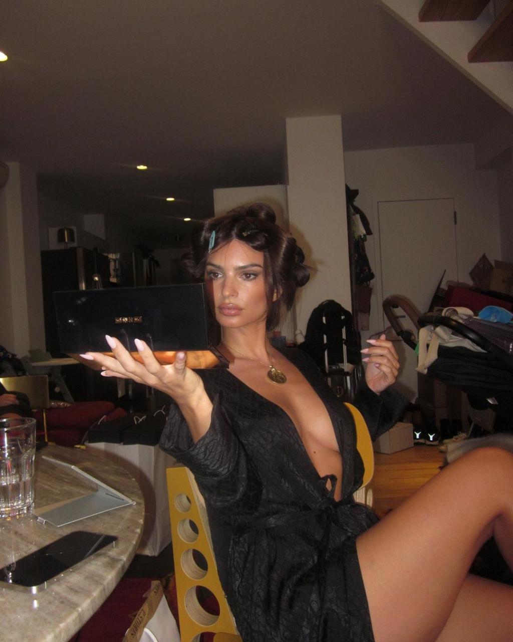 Emily Ratajkowski Wows In Flirty Snaps Wearing A Robe With Nothing Underneath