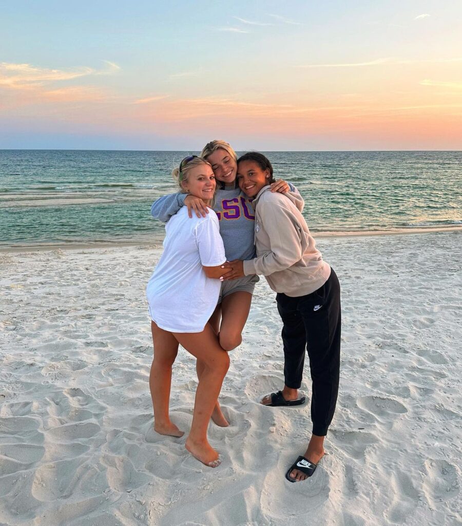 Olivia Dunne poses with Haleigh Bryant and Sierra Ballard.