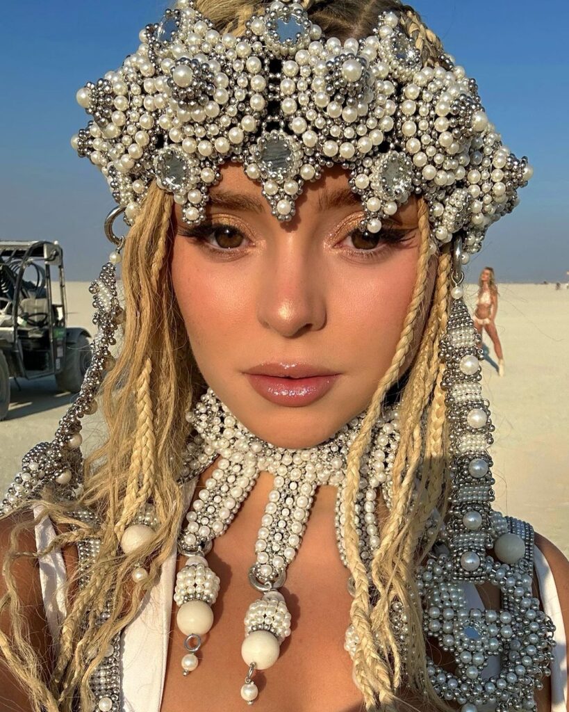 Demi Rose takes a selfie while at the Burning Man 2023 festival in Black Rock City.