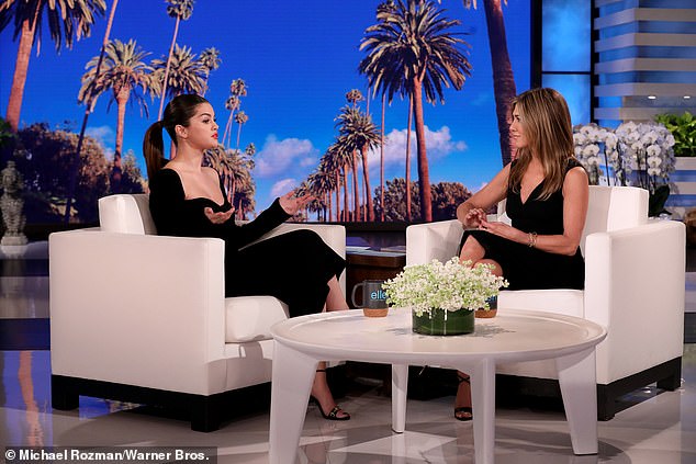 It was fate: Selena revealed that she first met Jennifer in a bathroom at a Vanity Fair event. 'You were just like so nice,' she gushed; still from The Ellen DeGeneres Show