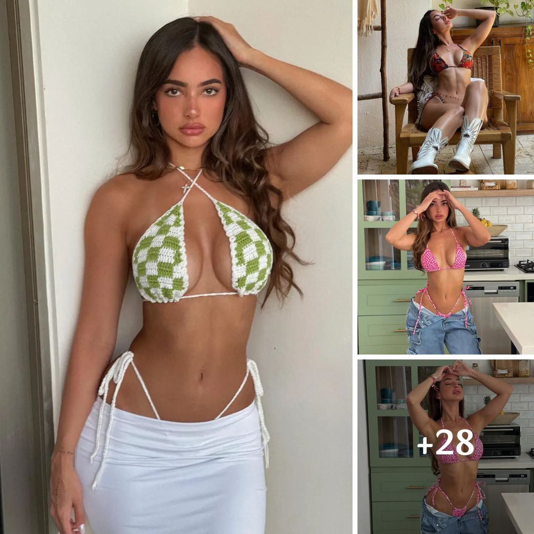 Dani Torres Pulls Down Jeans In Kitchen Bikini