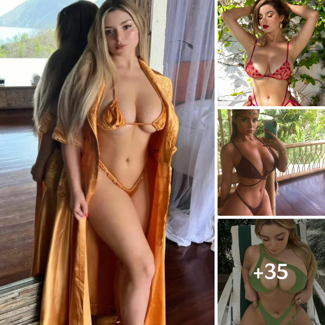 Demi Rose Feels The Wind While Flashing Big Chest In Her Bronze Bikini