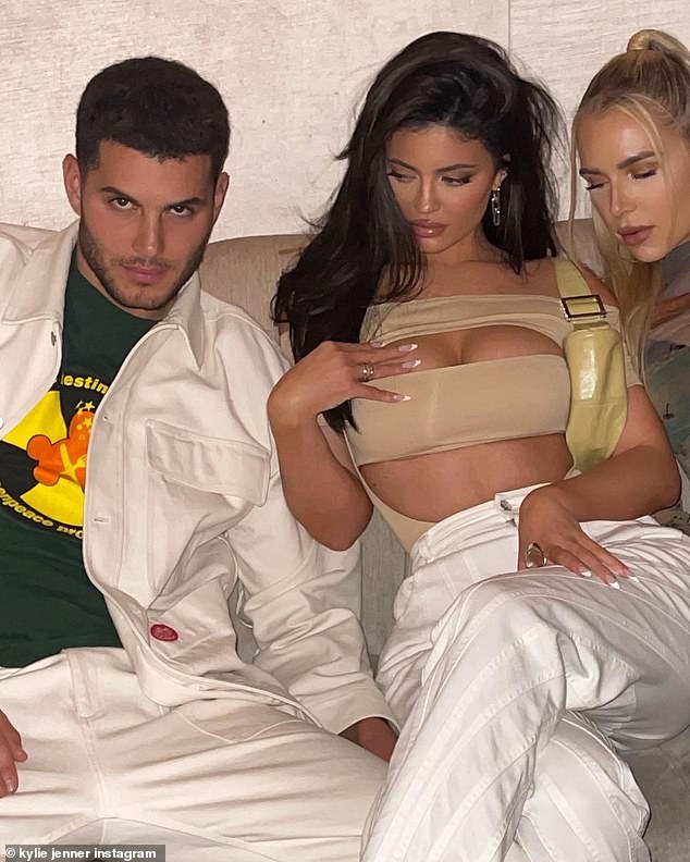 Close: She shared full length snaps of her racy outfit on Sunday night in a series of images posted to her Instagram page. And one day later, Kylie Jenner shared two more photos from her get together with friends; seen with Fai Khadra and her assistant Maguire Amundsen