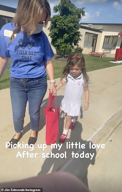 Doting dad: Speaking of which, the 51-year-old retired MLB center fielder Instastoried a cute clip of himself picking up their four-year-old daughter Aspen from school on Monday