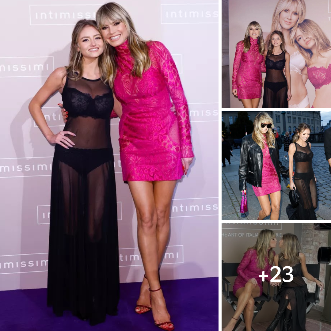 Heidi and Leni Klum Shine at Intimissimi Campaign Celebration in Red Sandals and Knee-High Boots