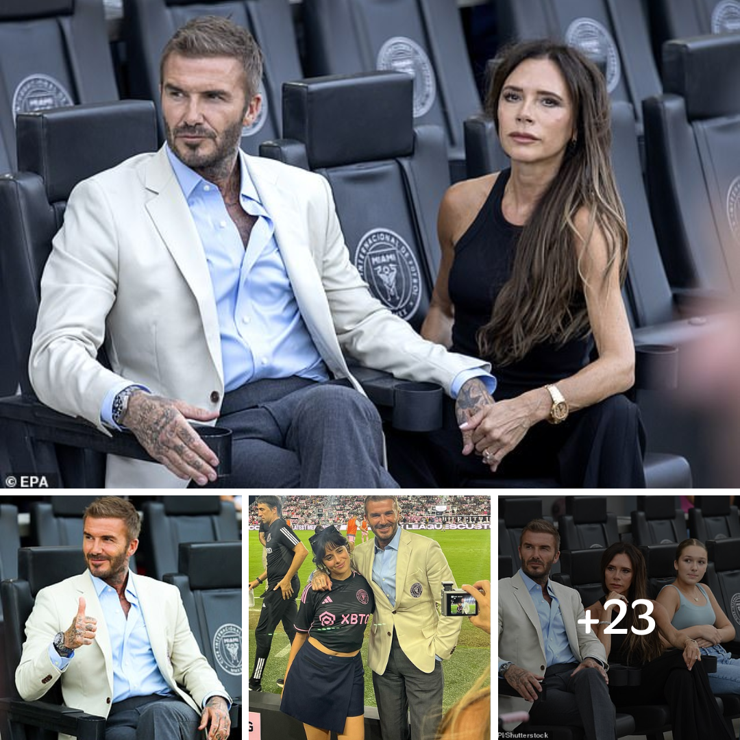 Victoria Beckham lovingly holds onto husband David as they join daughter Harper at star-studded Inter Miami CF soccer match