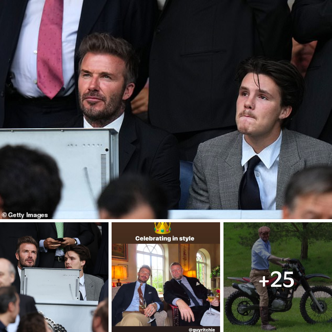 David Beckham takes his son Cruz, 18, to the Champions League semi-final first-leg