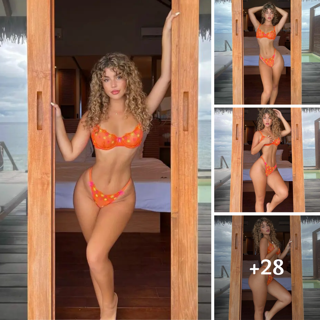 Martial Artist Zoe Gara Bares It All In Her Sheer Orange Lingerie