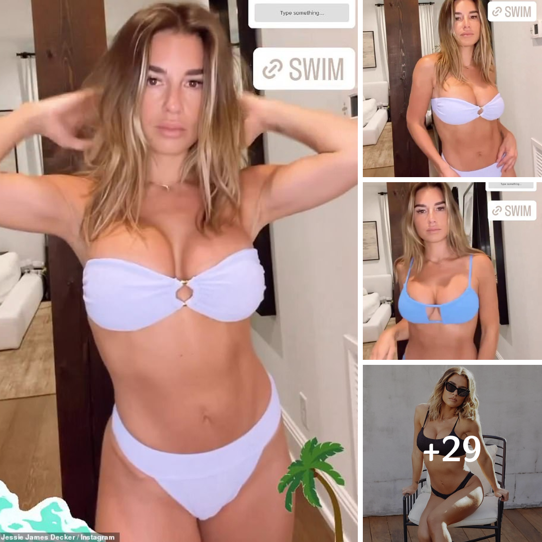 Jessie James Decker models a lilac bikini… after making fun of mommy-shamers