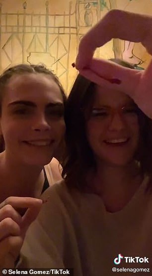 On February 18, the 29-year-old 'Texican' pop star shared a TikTok video of them attempting to tie cherry stems into a knot where she failed and Delevingne succeeded