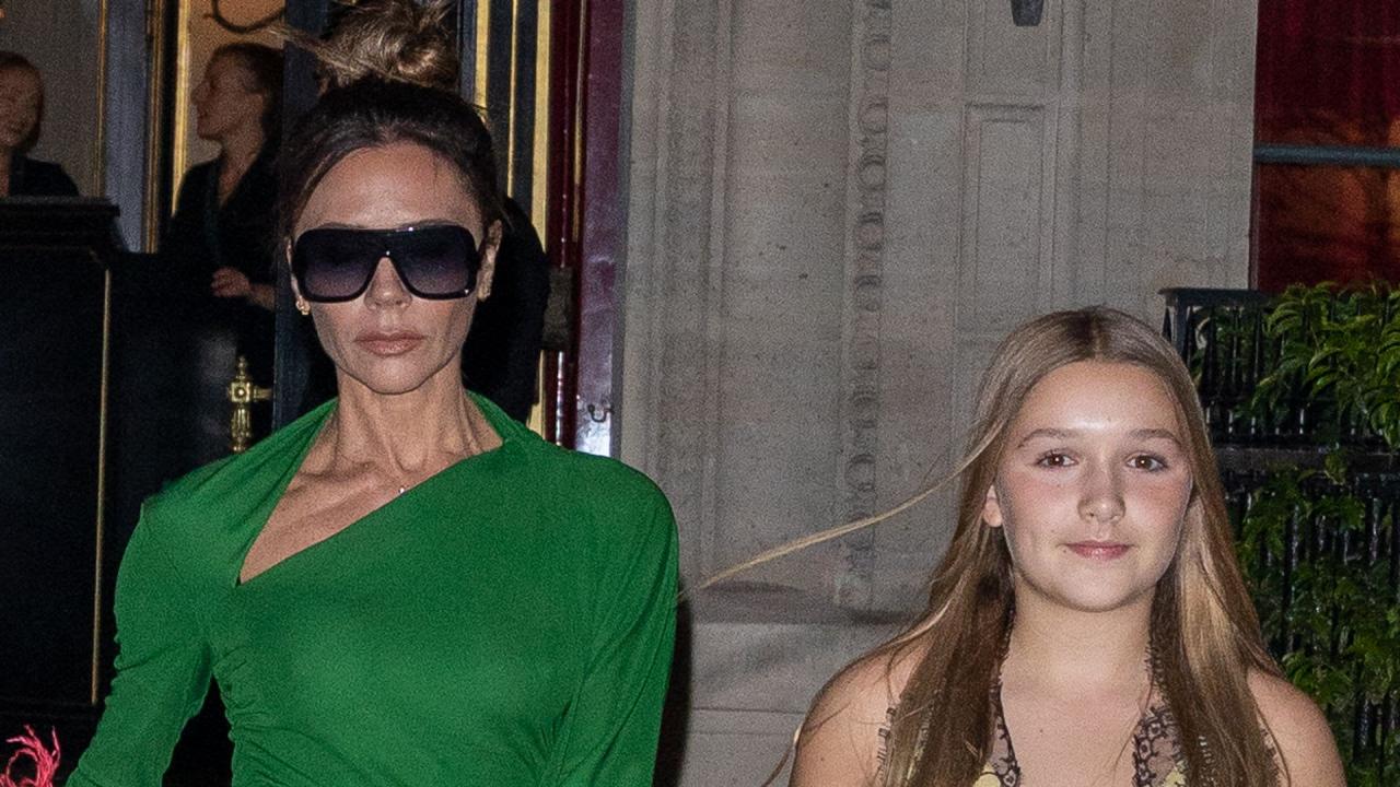 Harper and Victoria Beckham in Paris