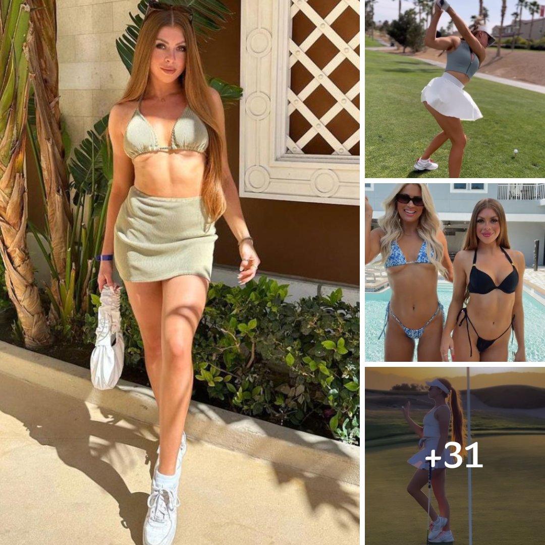 Clairebear shows off stunning swing in tiny outfit as fans go wild over her ‘cheeky’ caption