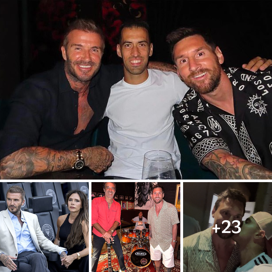 Lionel Messi, David Beckham and Sergio Busquets enjoy dinner with their wives at Bad Bunny and David Grutman’s Miami steakhouse after the MLS club’s recent winning form