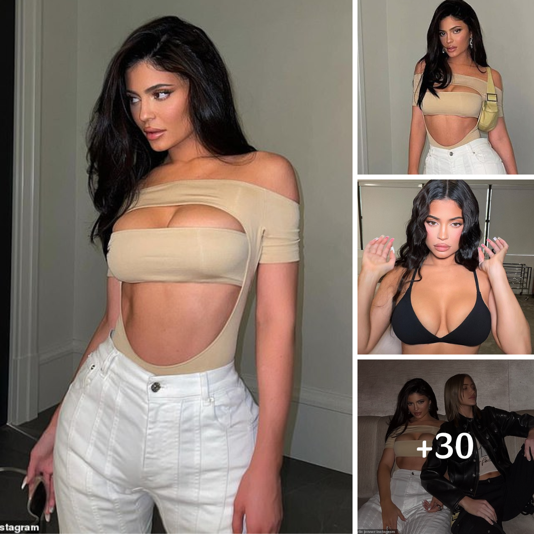 Kylie Jenner shares even more snaps of herself in racy cut-out bodysuit while posing with pals | Daily Mail Online