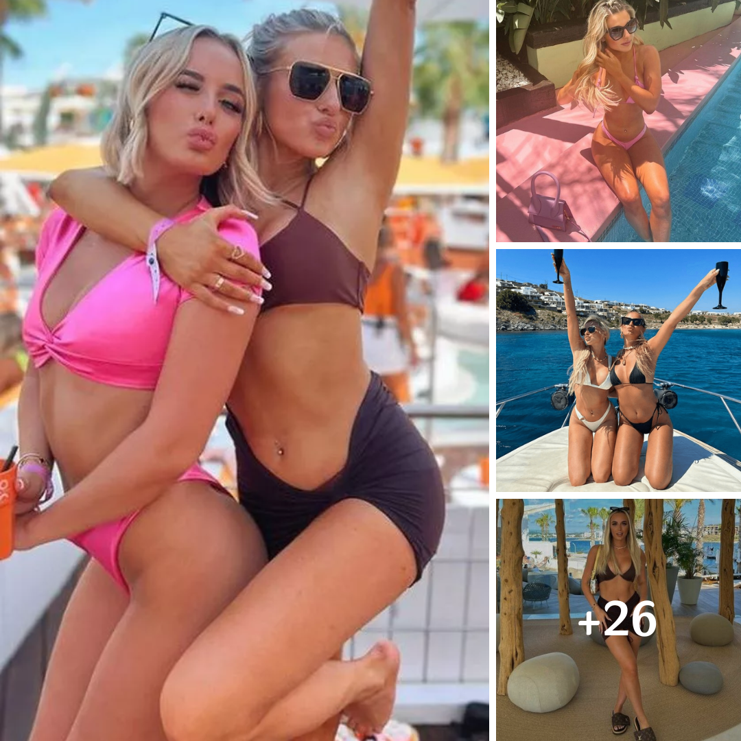 The love islanders Millie Court and Chloe Burrows look hot in tiny bikinis