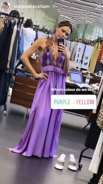 victoria beckham purple dress