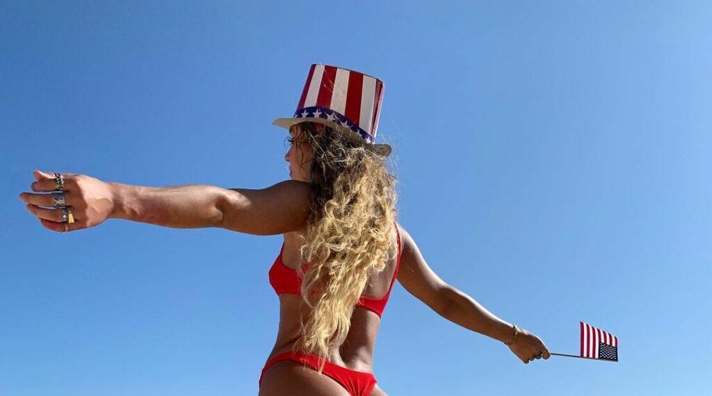 Sommer Ray celebrating Fourth of July in her bikini.