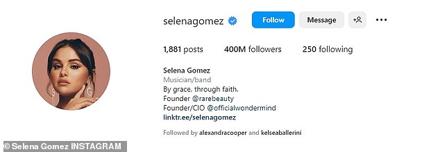 Incredible: In less than a month, she has gained nearly 20 million more followers