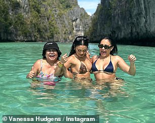 Scenic: The star tagged the luxurious Pangulasian Island Resort in the post, which is located on the beautiful island of Palawan