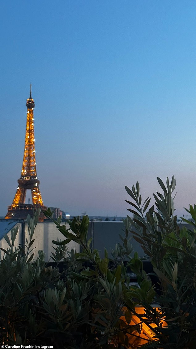 Iconic: Along with the photo of Gomez and friends posing in front of the Eiffel Tower, her mate Caroline Franklin also shared another view of the famed the wrought-iron lattice tower on the Champ de Mars