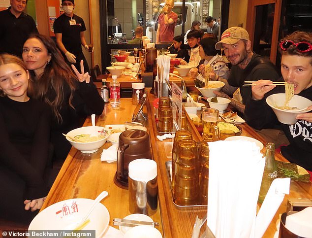 Impressive: Cruz (right) showed off his impressive chopstick skills