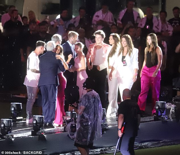 Lionel Messi, David Beckham and their families at Messi's presentation at Inter Miami