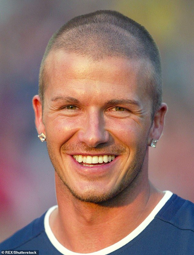 Old school: The former footballer, 48, has worked his way through a plethora of hairstyles during his time in the public eye (pictured in 2004)