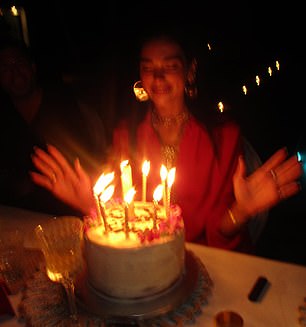 Celebrations: Dua also shared a picture of herself getting ready to blow out the candles on her birthday cake