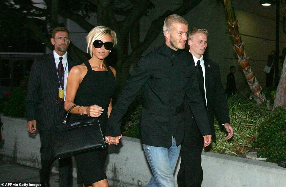 The couple have revealed how they got through testing times in their marriage and how they first met in the series. Pictured: David and Victoria at Los Angeles Airport in 2007