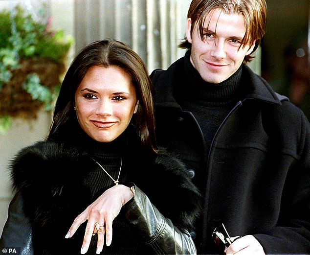 Quite the collection! Victoria Beckham poses with her first ring in 1998. She reportedly has 15 engagement rings gifted to her by husband David Beckham